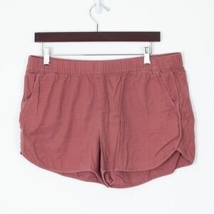 Madewell Womens High Rise Pull-On Shorts Size L Rose Pink Casual Athleisure‎